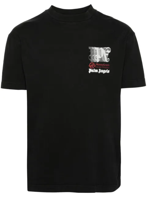 Palm Angels x Haas racing-print cotton T-shirt Black PMAA001S24JER0011003