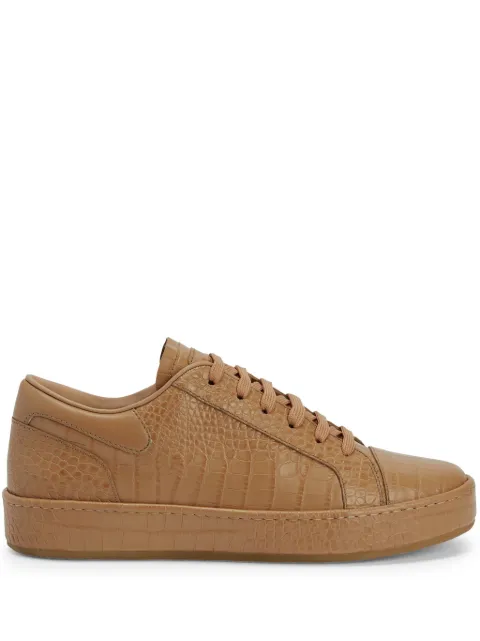 Giuseppe Zanotti GZ-City crocodile-embossed lace-up low-top sneakers Brown RM40015003