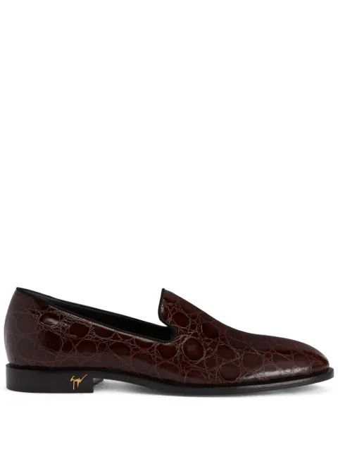 Giuseppe Zanotti Gatien crocodile-embossed leather loafers Brown EU40025A001