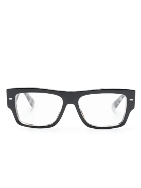 Dolce & Gabbana Eyewear logo engraved rectangle-frame glasses Black DG3379