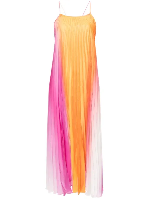SANDRO plissé midi dress Orange SFPRO03621