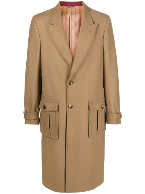 ETRO single-breasted wool-blend coat Neutrals 1C5037936