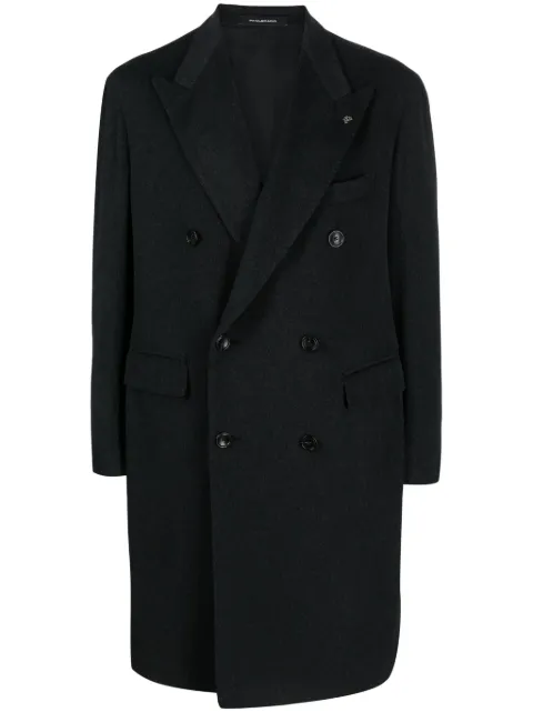 Tagliatore peak-lapels double-breasted coat Black CLD10B350001