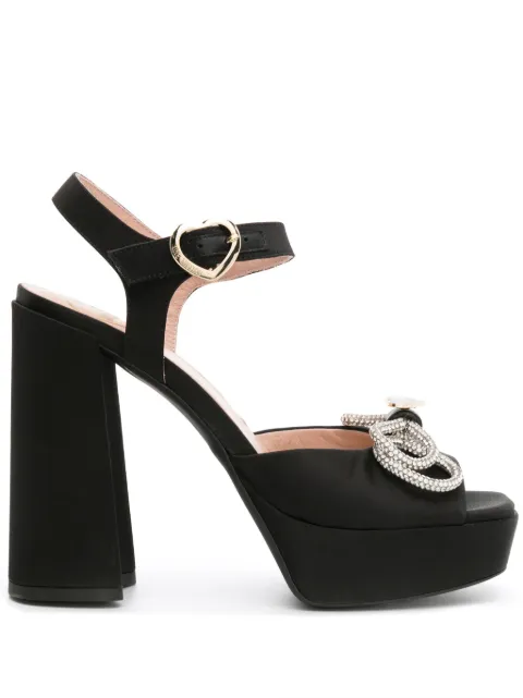 Love Moschino 130mm crystal-embellished bow sandals Black JA1606CG1IJO0