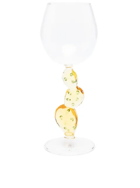 Ichendorf Milano cactus-motif asymmetric wine glass Neutrals 09352029