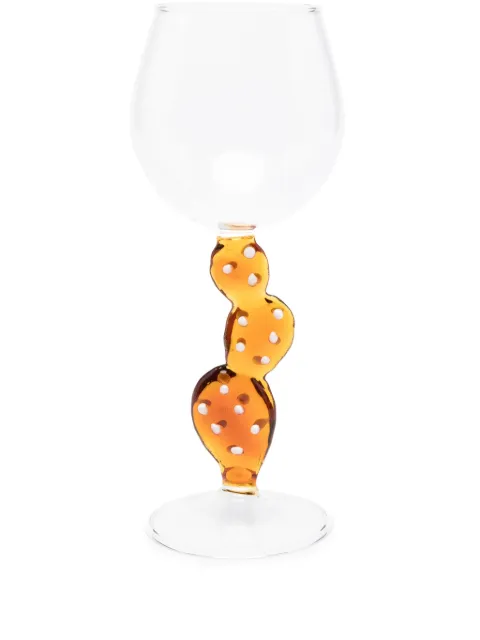 Ichendorf Milano cactus-motif asymmetric wine glass Neutrals 09352030