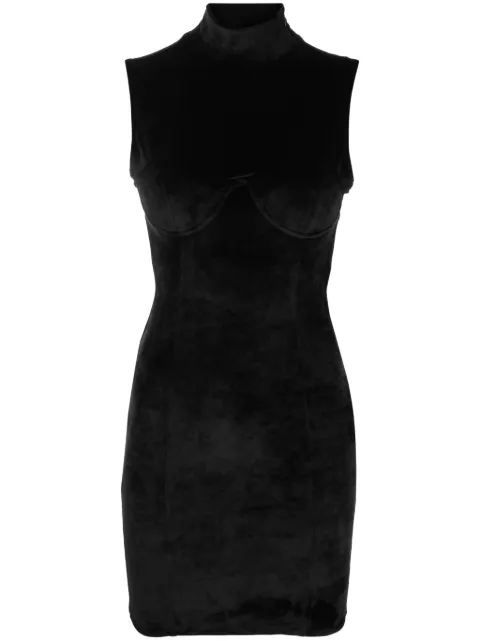 GCDS logo-plaque high-neck minidress Black FW23W590600