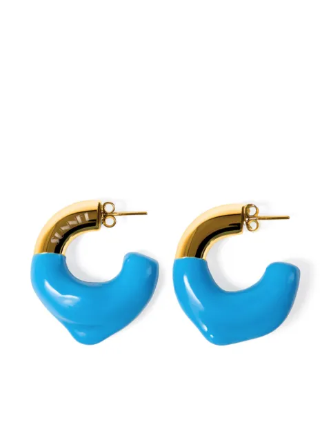 Sunnei rubberised-detail earrings Gold CACCWJEW010MET007
