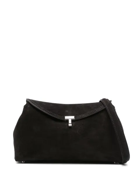 TOTEME T-Lock suede clutch bag Brown 234WAL944LE0004040