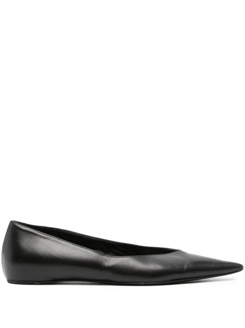 TOTEME leather asymmetric ballerinas Black 241WAS990LE0002001
