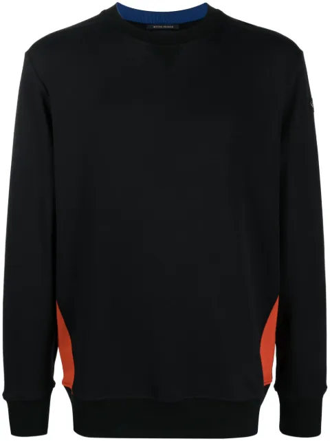 Paul & Shark logo-appliqué contrast-panel sweatshirt Black 13311885