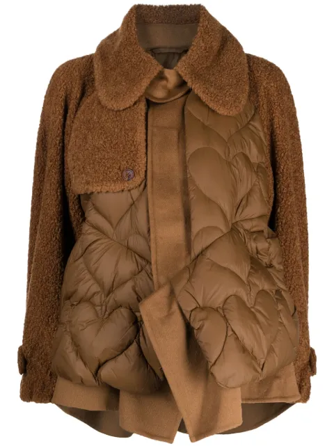 JNBY heart-motif quilted puffer jacket Brown 5N0C13190