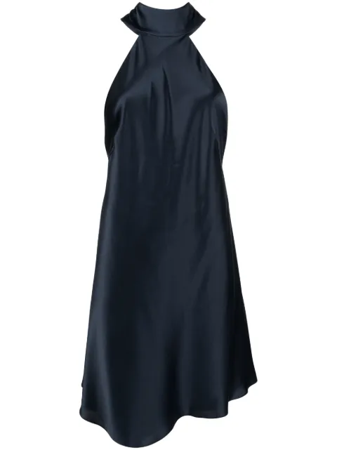 Michelle Mason halterneck silk minidress Blue M9376