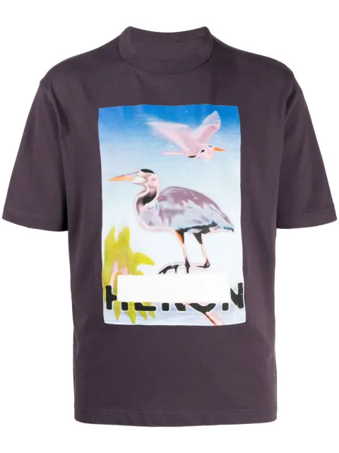 Heron Preston Censored Heron cotton T-shirt Purple HMAA032F23JER0033737