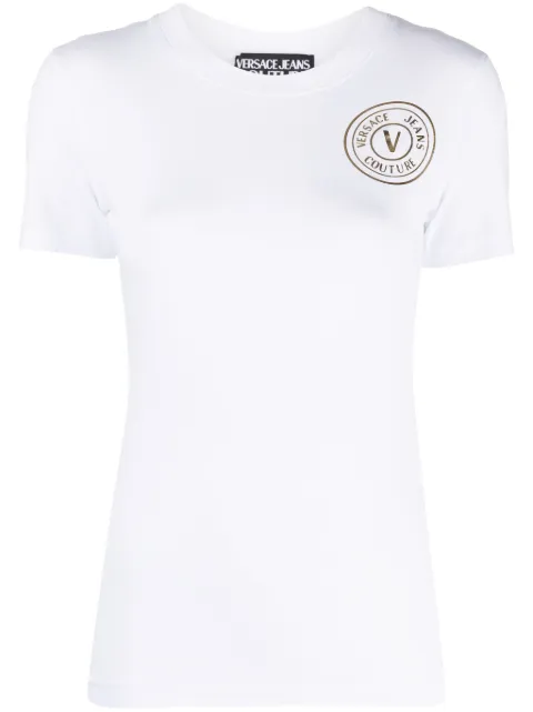 Versace Jeans Couture logo-print T-shirt White 76HAHT02CJ03T