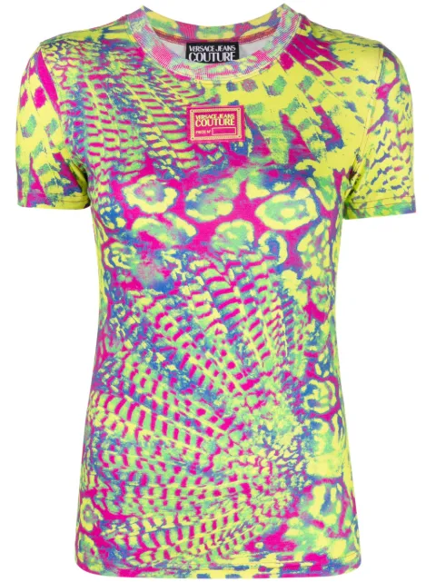 Versace Jeans Couture printed cotton T-shirt Pink 76HAH608JS285
