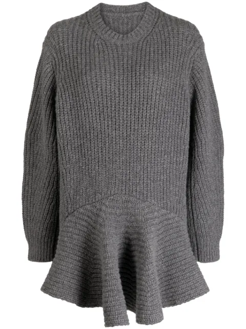 JNBY crew-neck drop-shoulder minidress Grey 5N0G11180