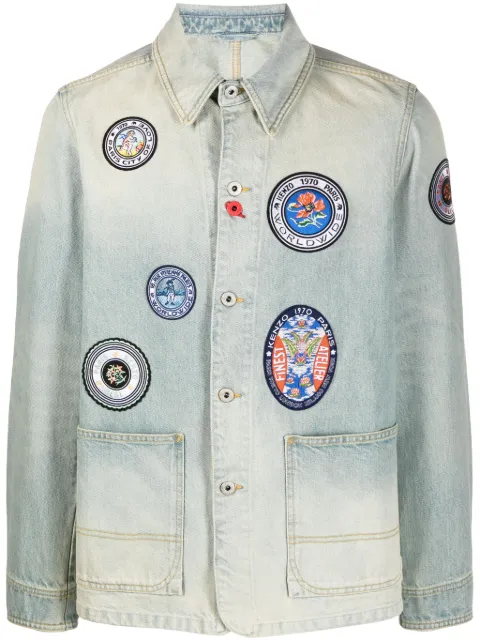 Kenzo Travel badge denim jacket Blue FD65DV1076A8