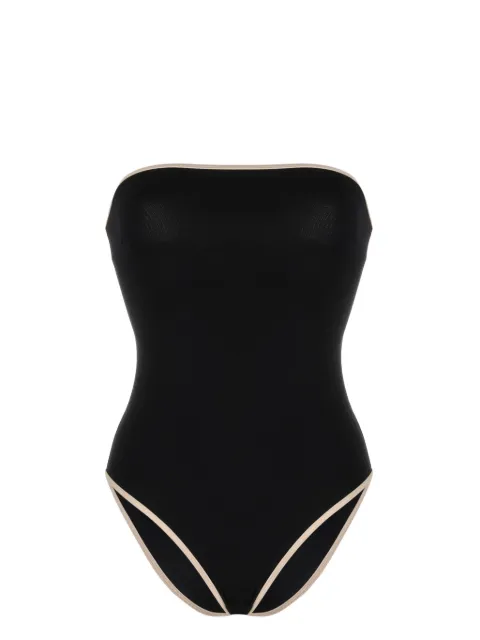 TOTEME stripe edge strapless swimsuit Black 241WSW1027FB0097001