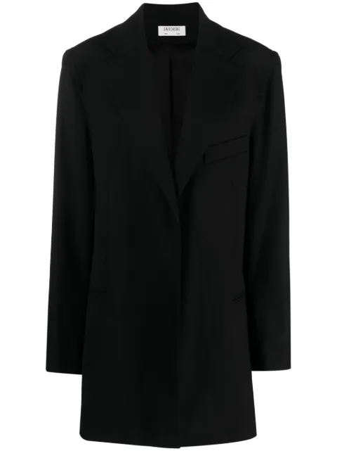 Gauchère notched-lapels single-breasted coat Black C22302160191