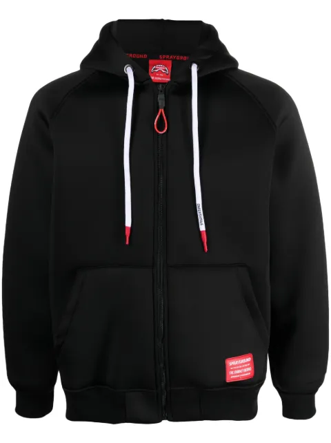 Sprayground logo-print zip-up hoodie Black SP367