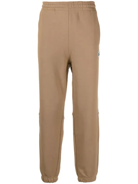 Lacoste logo-patch cotton track pants Brown XH0075