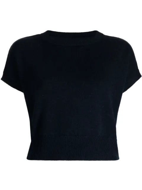 Teddy Cashmere Genova cashmere cropped top Blue GENOVASLEEVELESS