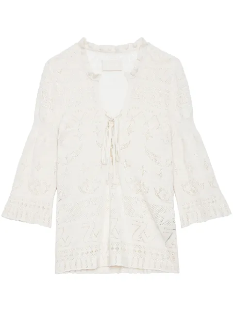 Zadig&Voltaire Taho openwork-knit top White KWSW01635