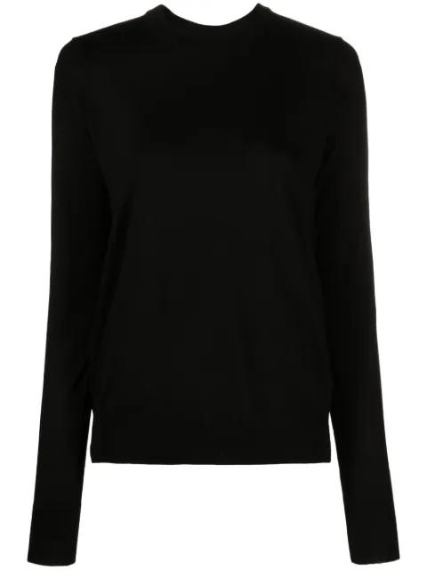 Zadig&Voltaire Emma asymmetric rear-slit wool jumper Black KWSW01480