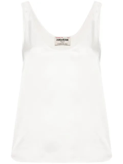 Zadig&Voltaire scoop-neck satin tank top Neutrals WWTO00221