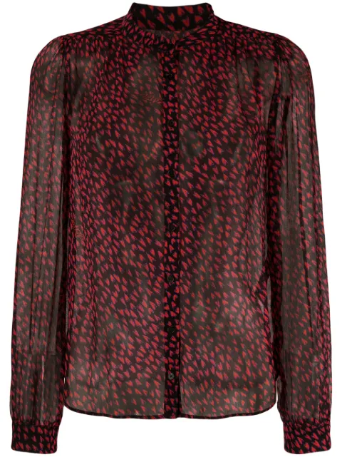 Zadig&Voltaire Tino Crush semi-sheer shirt Black WWSH00544