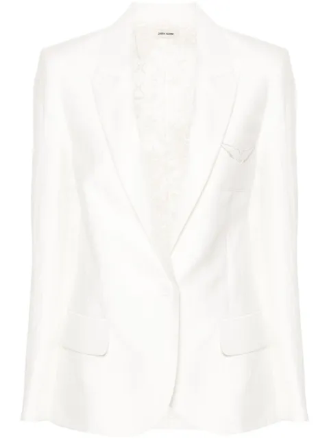 Zadig&Voltaire Vow single-breasted crinkled blazer White WWBL00850