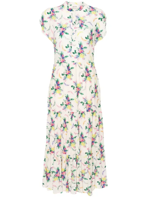 Zadig&Voltaire Razy floral-print midi dress Neutrals WWDR01345