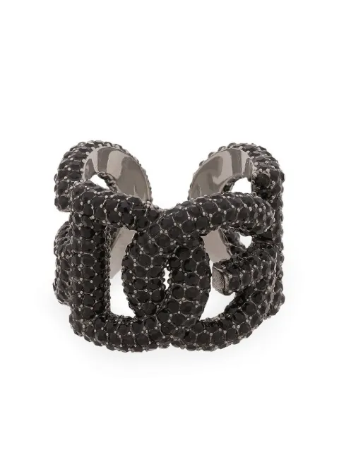 Dolce & Gabbana DG-logo rhinestone-embellished ring Black WRQ1X3W1111