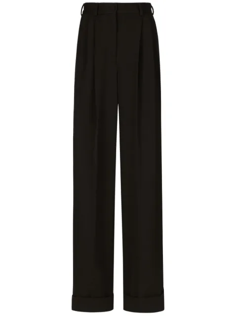 Dolce & Gabbana pleated wide-leg trousers Black FTBMPTFU21E