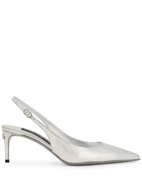 Dolce & Gabbana leather slingback pumps Silver CG0639AY828