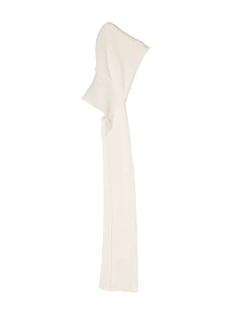 Magda Butrym ribbed-knit hooded scarf Neutrals 181923C