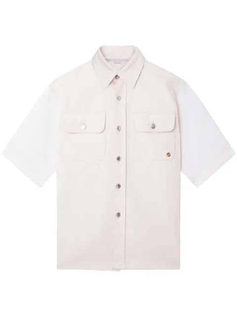 Stella McCartney Utility short-sleeved denim shirt Neutrals 6D02513SPH57