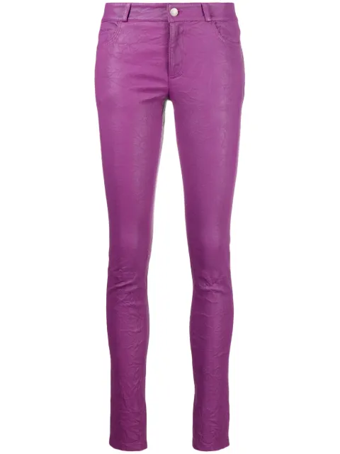 Zadig&Voltaire Phlame crinkled leather trousers Purple RWPA00001