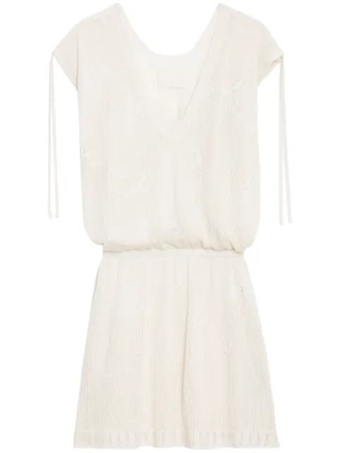 Zadig&Voltaire Alanis crochet-knit minidress Neutrals KWDR00184