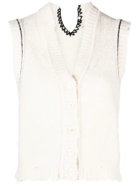 Zadig&Voltaire sequin-embellished chunky-knit vest White KWCA00561
