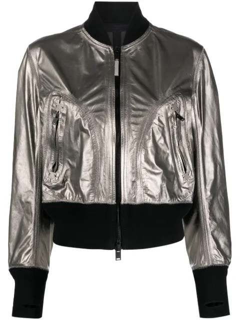 Isaac Sellam Experience metallic leather bomber jacket Silver BOMBARBETEMPSXE24