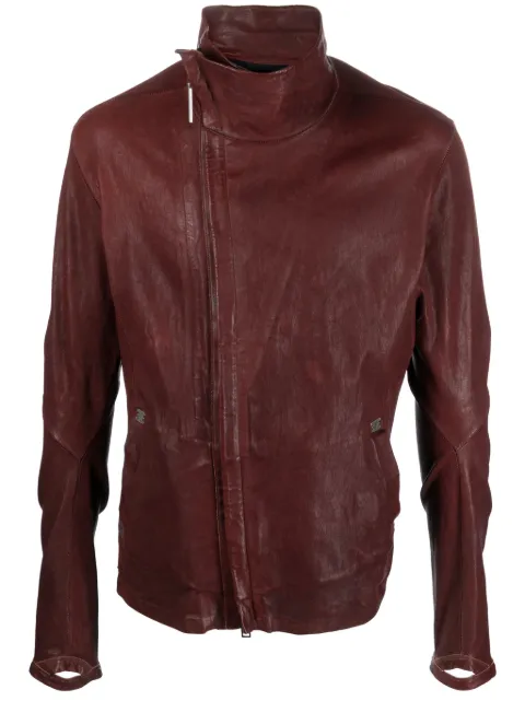Isaac Sellam Experience Imparable high-neck leather jacket Red IMPARABLENEOH24