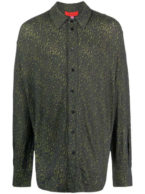 Eckhaus Latta Skrunk patterned-jacquard shirt Green 4016ELAW23C