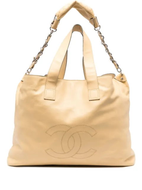 CHANEL Pre-Owned large Edgy leather tote bag Yellow CHANELBORSONE