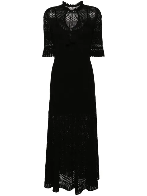 Zadig&Voltaire Memphis pointelle-knit maxi dress Black KWDR00169