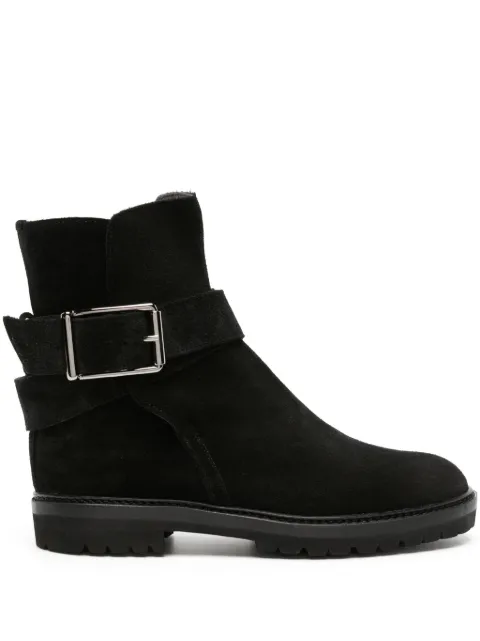 Manolo Blahnik buckle-detail suede ankle boots Black 3232540