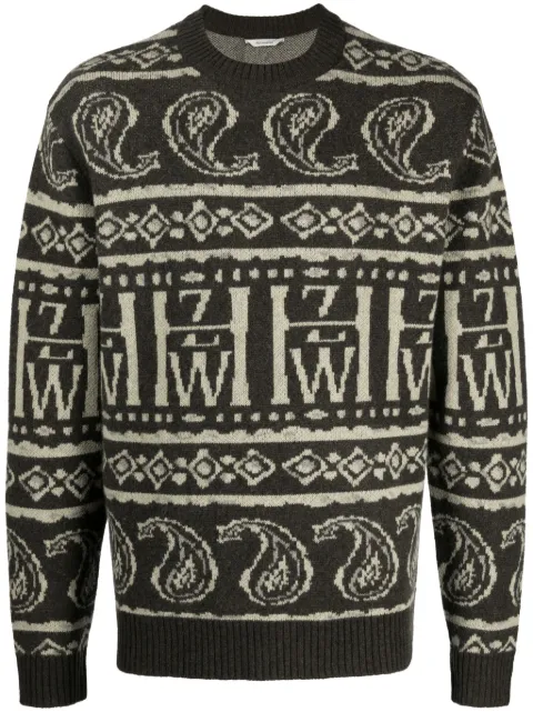 Holzweiler Dery intarsia-knit jumper Green 17168