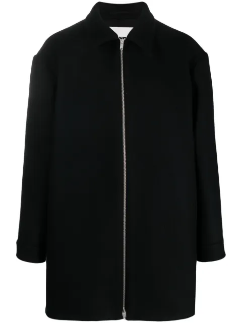 Jil Sander zip-up wool coat Blue J22AA0131J40004001
