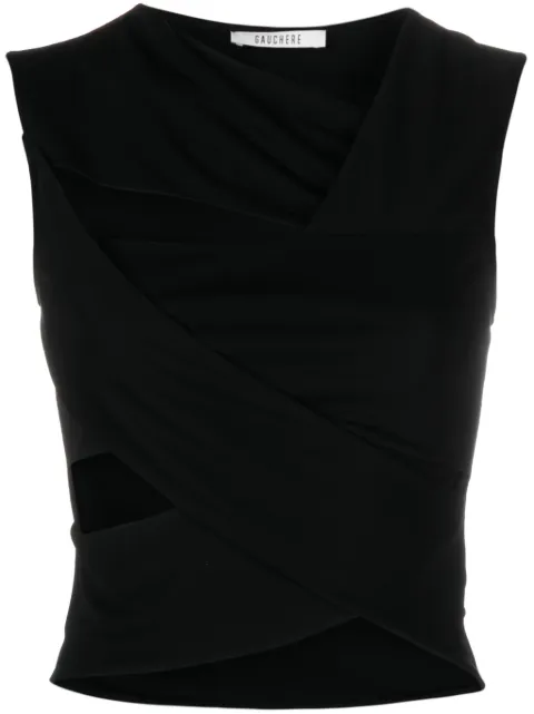 Gauchère asymmetric cutout crop top Black M2231735